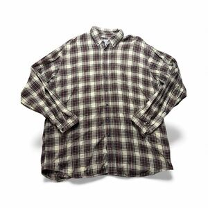 Men's L.L. Bean Flannel Shirt XL-Tall Brown Green Plaid 100% Cotton Button Down